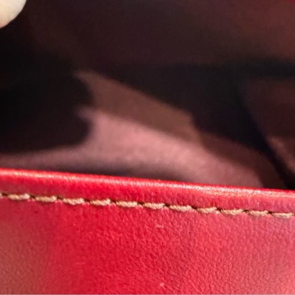 BURBERRY BLUE LABEL WOMEN’S WALLET. Red, black, white w/ Brown leather trim - Picture 10 of 13